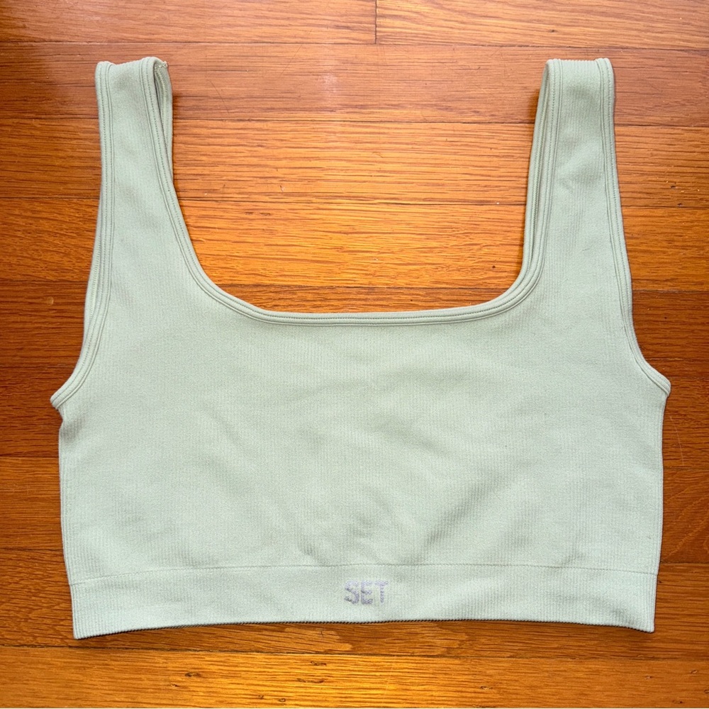 SET Active Ribbed Sports Bra - Light Green
